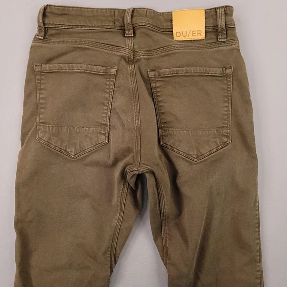 DUER N2X Relaxed Fit Pants Mens 30x32 Olive Green Stretch Performance Casual - Picture 12 of 14